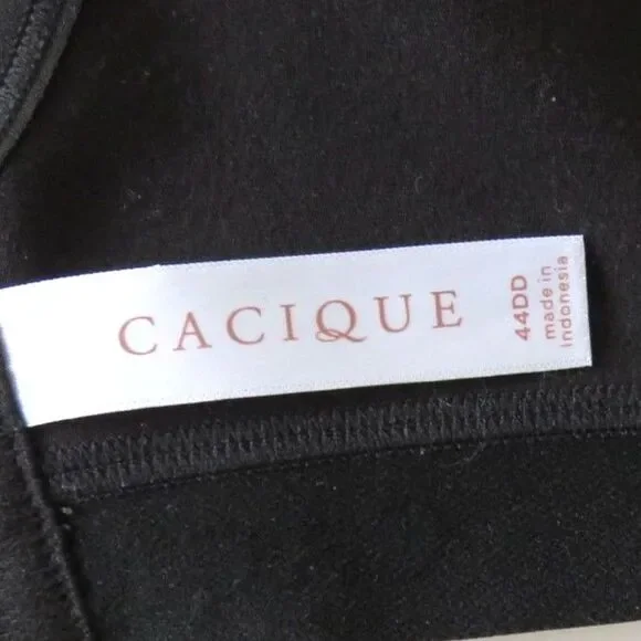 Cacique Unlined Full Coverage Wireless Bra  Black 48DD EUC - Picture 5 of 6